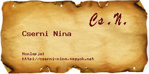 Cserni Nina névjegykártya